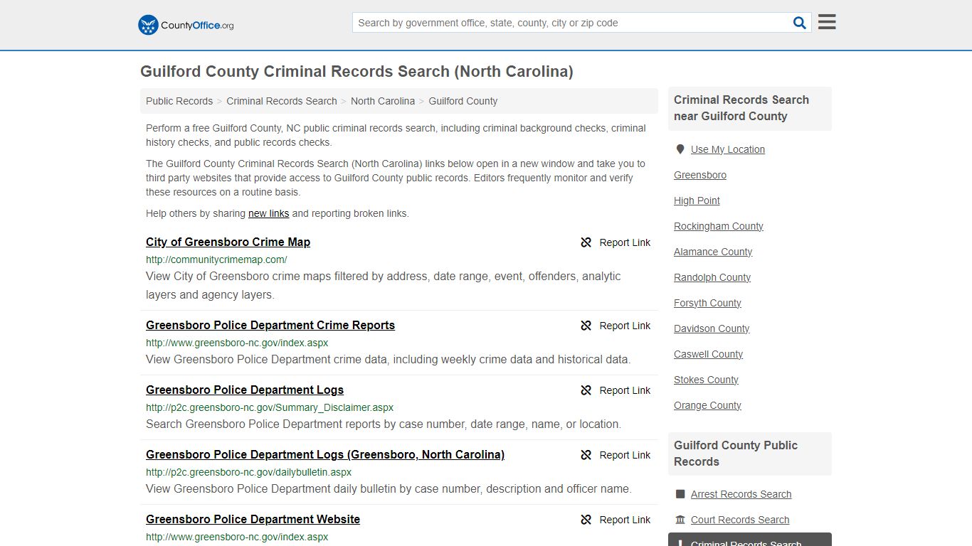 Guilford County Criminal Records Search (North Carolina) - County Office
