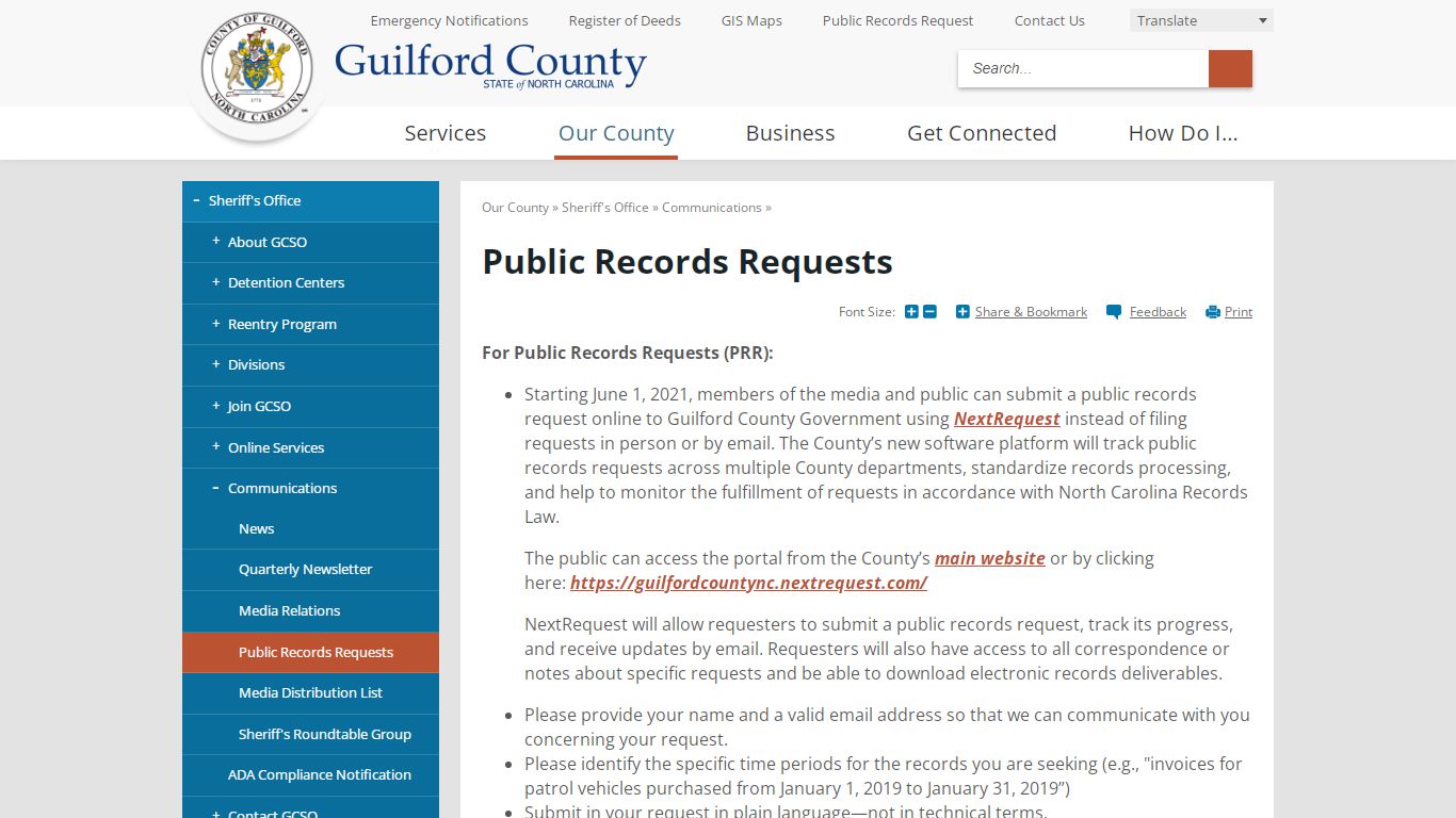 Public Records Requests | Guilford County, NC